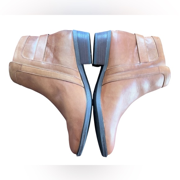 Lauren Ralph Lauren Shelli Cognac Side Zip Leather Ankle Boots Size 10 - Picture 10 of 11